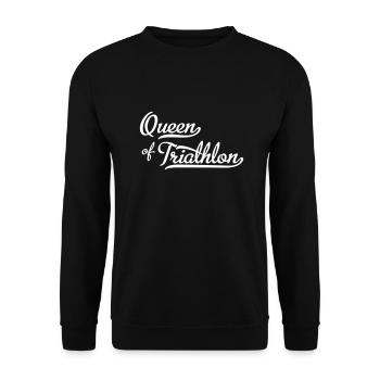 Queen of Triathlon - Unisex Pullover - Schwarz - Vorne - Alina (178cm) & Michal (187cm)