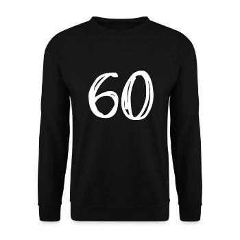 60 YEARS. 60TH ANNIVERSARY. BIRTHDAY 60 YEARS. 60 - Unisex Sweatshirt - black - Front - Alina (178cm) & Michal (187cm)