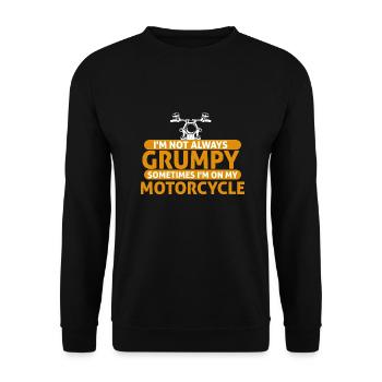 Pas toujours grincheux Parfois je suis sur ma moto - Sweat-shirt Unisexe - noir - Devant - Alina (178cm) & Michal (187cm)