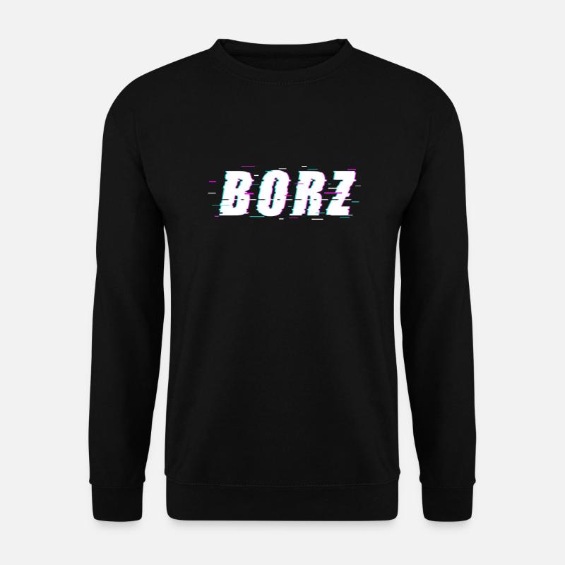 Borz - Chechen Wolf Glitch Effekt - Unisex Pullover - Schwarz