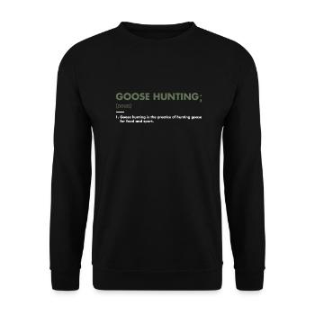 Geese Hunter Definition Goose Hunting - Unisex Pullover - Schwarz - Vorne - Alina (178cm) & Michal (187cm)