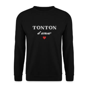 tonton d'amour - Sweat-shirt Unisexe - noir - Devant - Alina (178cm) & Michal (187cm)