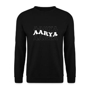 Drôle Aarya Groovy 4 Hommes Femmes Cool Aarya Tie Dye - Sweat-shirt Unisexe - noir - Devant - Alina (178cm) & Michal (187cm)