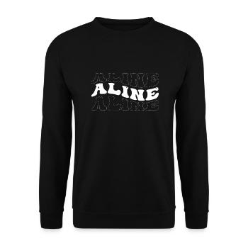 Funny Aline Groovy 4 Männer Frauen Cool Aline Tie Dye - Unisex Pullover - Schwarz - Vorne - Alina (178cm) & Michal (187cm)