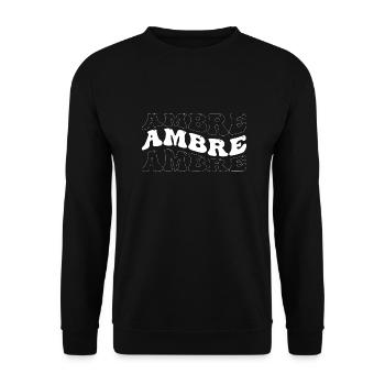 Drôle Ambre Groovy 4 Hommes Femmes Cool Ambre Tie Dye - Sweat-shirt Unisexe - noir - Devant - Alina (178cm) & Michal (187cm)