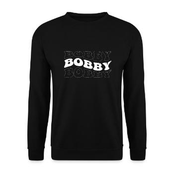 Drôle Bobby Groovy 4 Hommes Femmes Cool Bobby Tie Dye - Sweat-shirt Unisexe - noir - Devant - Alina (178cm) & Michal (187cm)