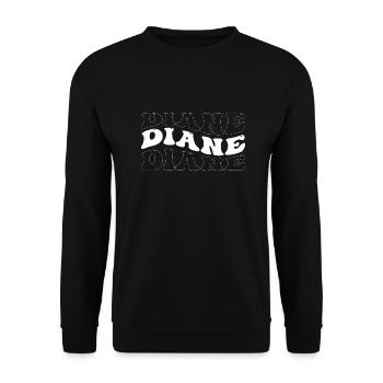 Drôle Diane Groovy 4 Hommes Femmes Cool Diane Tie Dye - Sweat-shirt Unisexe - noir - Devant - Alina (178cm) & Michal (187cm)