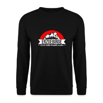 Erzgebirge Heimatliebe - Unisex Pullover - Schwarz - Vorne - Alina (178cm) & Michal (187cm)