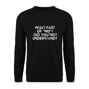 what part of NO did you not understand - Unisex Pullover - Schwarz - Vorne - Alina (178cm) & Michal (187cm)