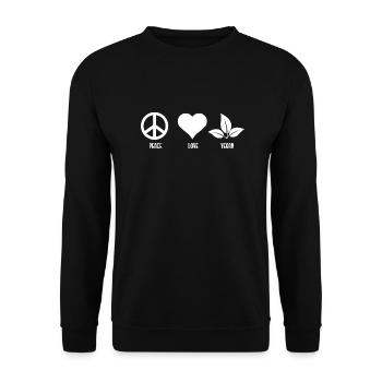 Vegan gift idea for vegans - Unisex Sweatshirt - black - Front - Alina (178cm) & Michal (187cm)