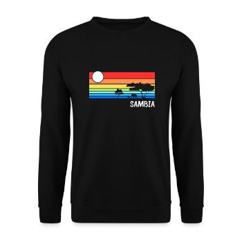 Sambia Afrika Savanne Safari Urlaub - Unisex Pullover - Schwarz - Vorne - Alina (178cm) & Michal (187cm)