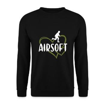 Sport Heart Airsoft - Unisex Sweatshirt - black - Front - Alina (178cm) & Michal (187cm)