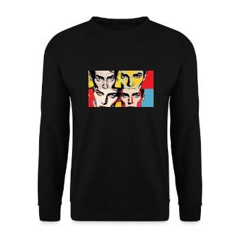 Retro look - Unisex Sweatshirt - black - Front - Alina (178cm) & Michal (187cm)