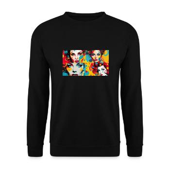 Women Pop Art Classic - Unisex Pullover - Schwarz - Vorne - Alina (178cm) & Michal (187cm)