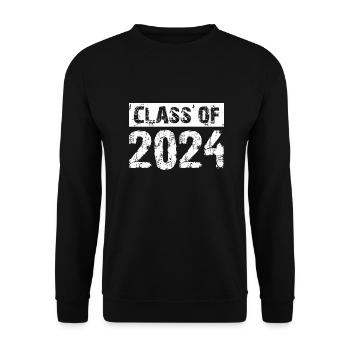 Class of 2024 - Schule Abitur Schüler Klasse Kind - Unisex Pullover - Schwarz - Vorne - Alina (178cm) & Michal (187cm)