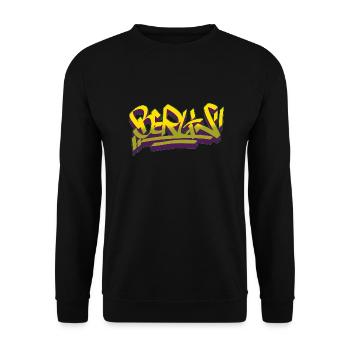 Berlin Graffiti Shirt Style streetart urban cult - Unisex Pullover - Schwarz - Vorne - Alina (178cm) & Michal (187cm)