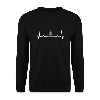 Heartbeat German Shepherd - Unisex Sweatshirt - black - Front - Alina (178cm) & Michal (187cm)
