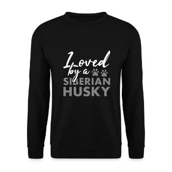 Aimé par un husky sibérien - Sweat-shirt Unisexe - noir - Devant - Alina (178cm) & Michal (187cm)