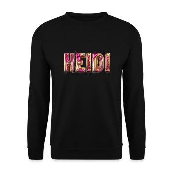 HEIDI Name Frauenname - Unisex Pullover - Schwarz - Vorne - Alina (178cm) & Michal (187cm)