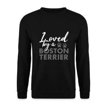 Loved By A Boston Terrier - Unisex Sweatshirt - black - Front - Alina (178cm) & Michal (187cm)