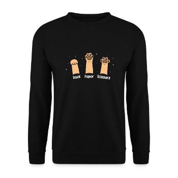 Pierre Papier Ciseaux Jeu De Main Chat Mignon Avec Drôle - Sweat-shirt Unisexe - noir - Devant - Alina (178cm) & Michal (187cm)
