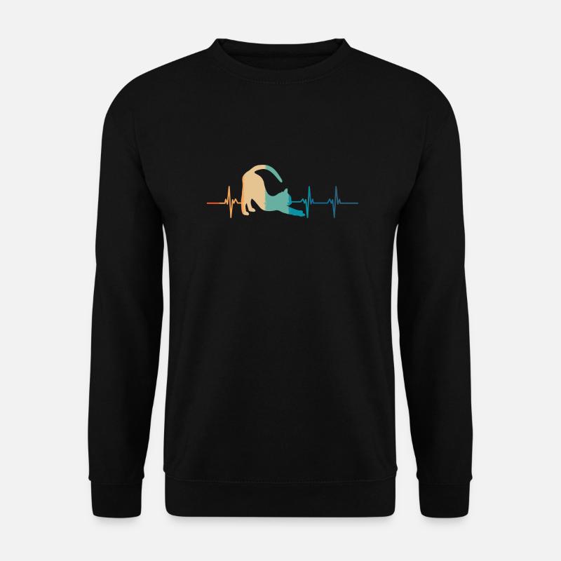Herzschlag der Katze - Unisex Pullover - Schwarz