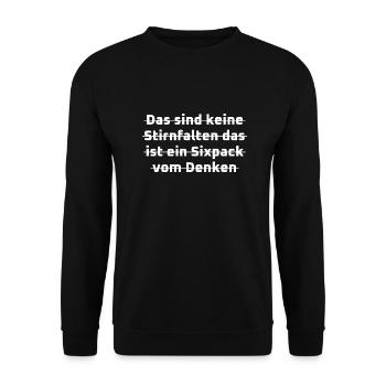 witzige sprüche sixpack - Unisex Pullover - Schwarz - Vorne - Alina (178cm) & Michal (187cm)