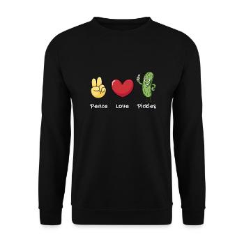 Peace, Love Pickles Retro Vintage Pickles Lover - Unisex Sweatshirt - black - Front - Alina (178cm) & Michal (187cm)