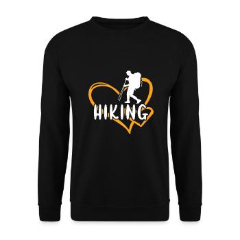 Hiker Heart Hiking - Unisex Pullover - Schwarz - Vorne - Alina (178cm) & Michal (187cm)