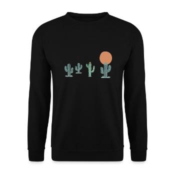 Boho-Kaktus - Unisex Pullover - Schwarz - Vorne - Alina (178cm) & Michal (187cm)