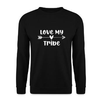 Funny Love My Tribe - Unisex Sweatshirt - black - Front - Alina (178cm) & Michal (187cm)