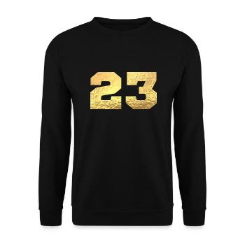 Number 23 Gold Glitter - 23rd Anniversary - Unisex Sweatshirt - black - Front - Alina (178cm) & Michal (187cm)