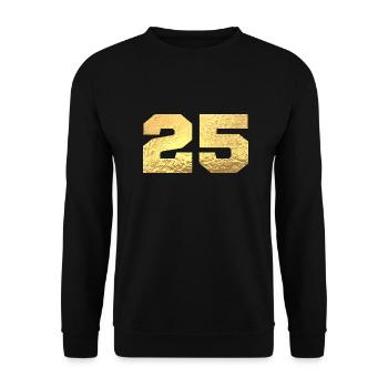 Number 25 Gold Glitter - 25th Anniversary - Unisex Sweatshirt - black - Front - Alina (178cm) & Michal (187cm)