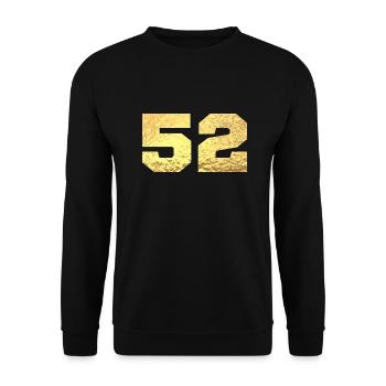 Number 52 Gold Glitter - 52nd Anniversary - Unisex Sweatshirt - black - Front - Alina (178cm) & Michal (187cm)