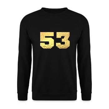 Number 53 Gold Glitter - 53rd Anniversary - Unisex Sweatshirt - black - Front - Alina (178cm) & Michal (187cm)