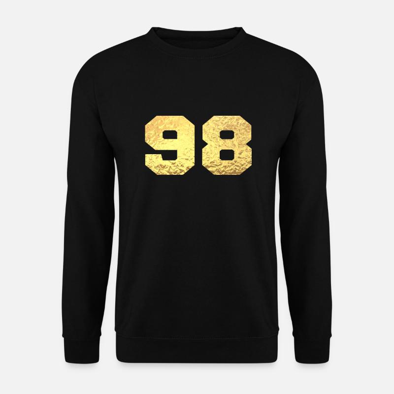 Numéro 98 paillettes doré - 98e anniversaire - Sweat-shirt Unisexe - noir
