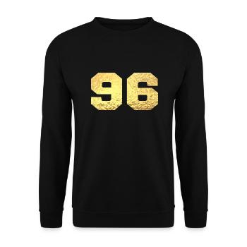Number 96 Gold Glitter - 96th Anniversary - Unisex Sweatshirt - black - Front - Alina (178cm) & Michal (187cm)