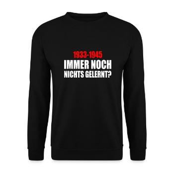 immer noch nichts gelernt 1933 - 1945 - Unisex Pullover - Schwarz - Vorne - Alina (178cm) & Michal (187cm)
