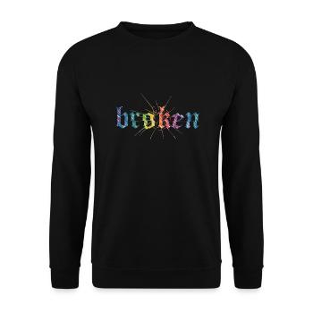 Bleib stark Positives Zitat Niedliche Liebe Positivität - Unisex Pullover - Schwarz - Vorne - Alina (178cm) & Michal (187cm)