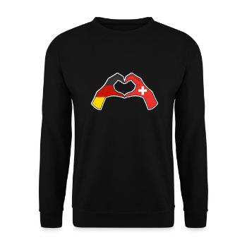 Suisse Allemagne Suisse - Sweat-shirt Unisexe - noir - Devant - Alina (178cm) & Michal (187cm)