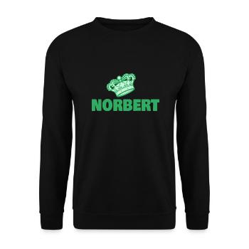 First name Norbert - Unisex Sweatshirt - black - Front - Alina (178cm) & Michal (187cm)