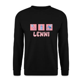 Lenni as a pacifier - Unisex Sweatshirt - black - Front - Alina (178cm) & Michal (187cm)