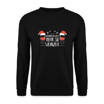 Weihnachtsmann Weihnachtsfest Weihnachten Glühwein - Unisex Pullover - Schwarz - Vorne - Alina (178cm) & Michal (187cm)