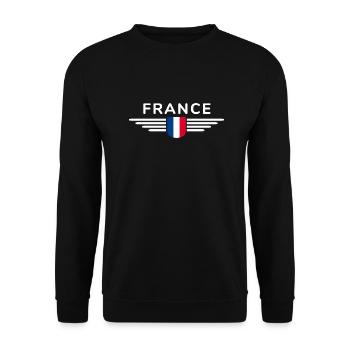 I Love France Elegance Style Design Outfits - Unisex Sweatshirt - black - Front - Alina (178cm) & Michal (187cm)