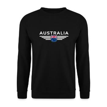 I Love Australia Outfit T-Shirt Design - Unisex Sweatshirt - black - Front - Alina (178cm) & Michal (187cm)