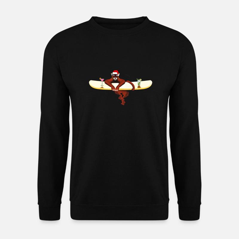 Chat sur une planche de surf - Sweat-shirt Unisexe - noir