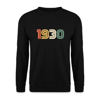 Année de naissance sport 1930 - Sweat-shirt Unisexe - noir - Devant - Alina (178cm) & Michal (187cm)