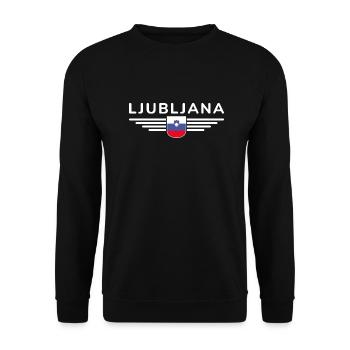 Trendy Ljubljana design - Unisex Sweatshirt - black - Front - Alina (178cm) & Michal (187cm)