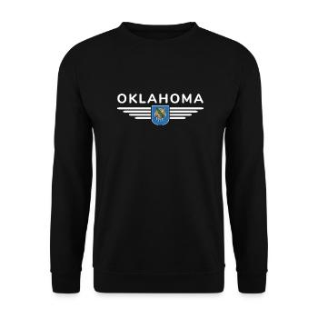 Oklahoma Fan T-Shirt – Perfekt für Fans - Unisex Pullover - Schwarz - Vorne - Alina (178cm) & Michal (187cm)