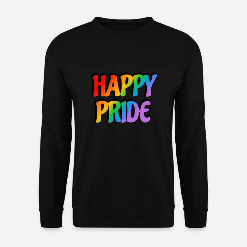 Happy Pride rainbow text - Unisex Sweatshirt - black